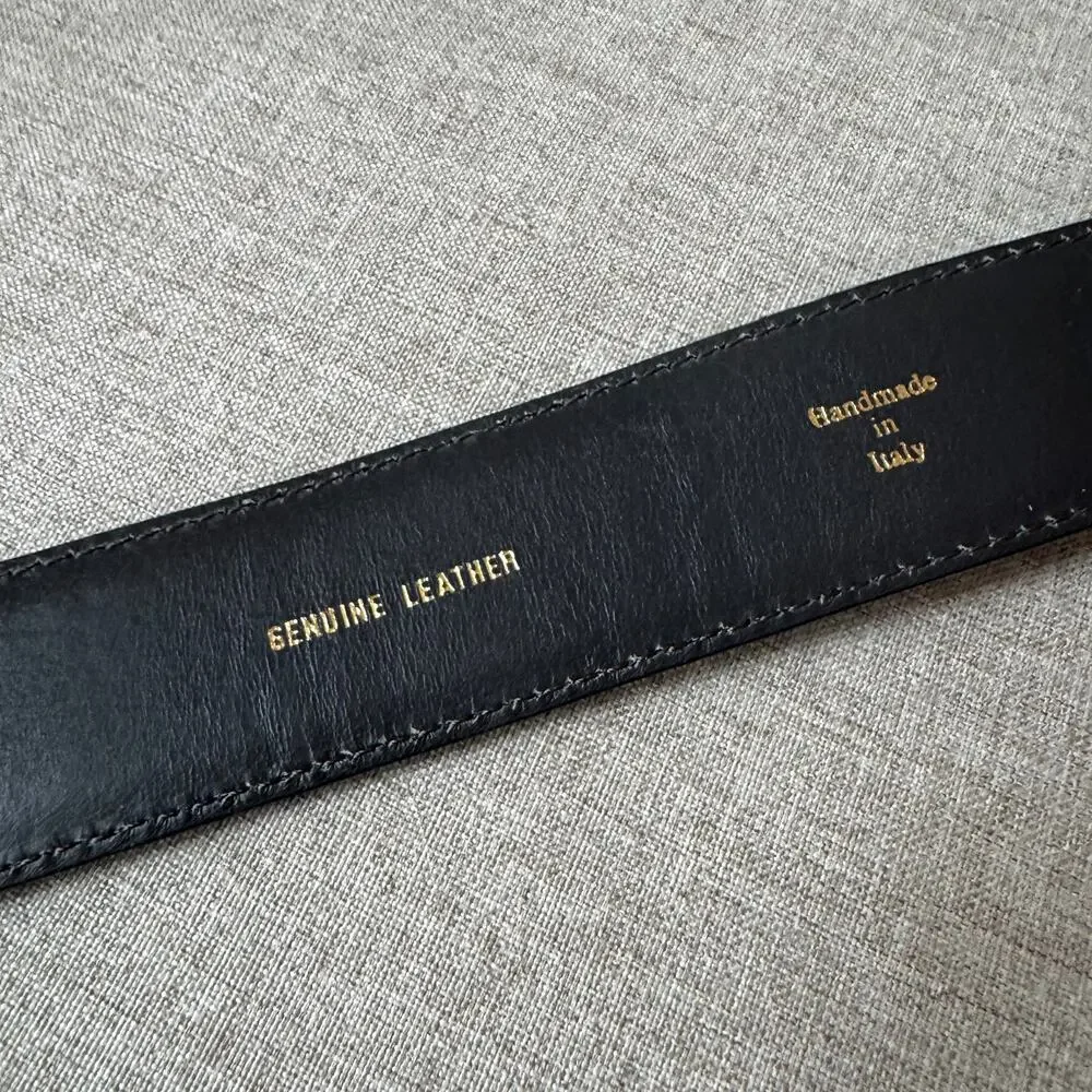 Erreghe Handmade Italian Leather Grey Silver Buckle Dress Belt 105 NEW size 40